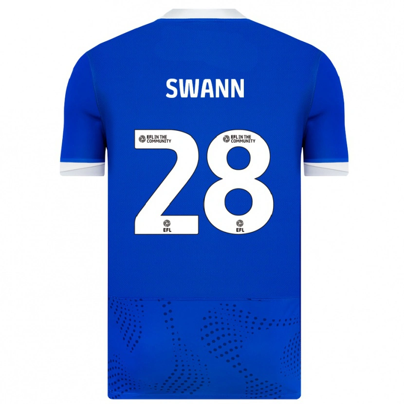 Danxen Bambino Maglia Reuben Swann #28 Blu Bianco Kit Gara Home 2025/26 Maglietta