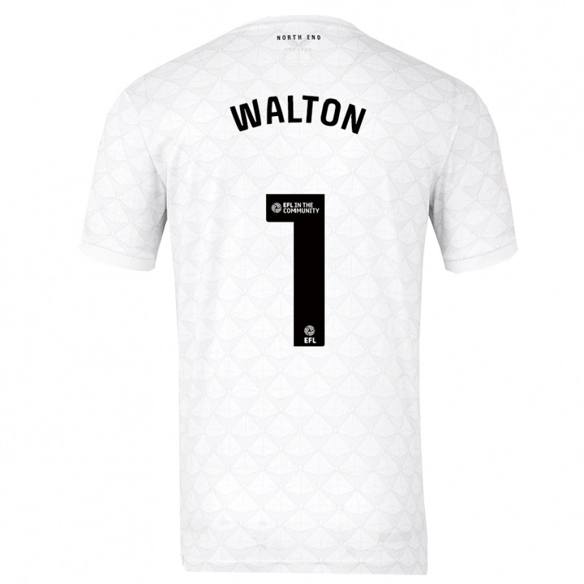Danxen Bambino Maglia Jack Walton #1 Bianco Rosso Kit Gara Home 2025/26 Maglietta