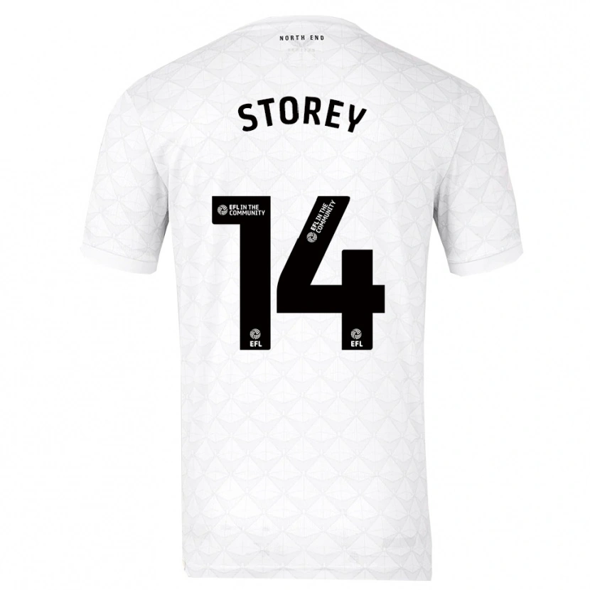 Danxen Bambino Maglia Jordan Storey #14 Bianco Rosso Kit Gara Home 2025/26 Maglietta