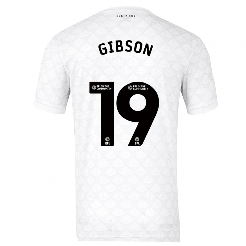 Danxen Bambino Maglia Lewis Gibson #19 Bianco Rosso Kit Gara Home 2025/26 Maglietta