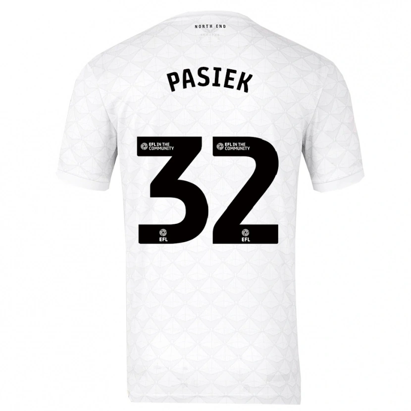 Danxen Bambino Maglia Kacper Pasiek #32 Bianco Rosso Kit Gara Home 2025/26 Maglietta