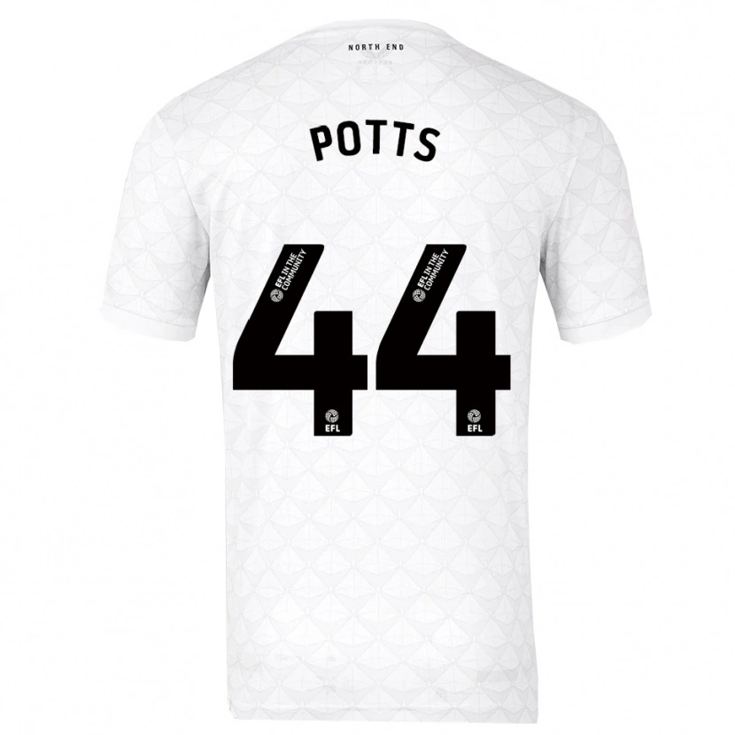 Danxen Bambino Maglia Brad Potts #44 Bianco Rosso Kit Gara Home 2025/26 Maglietta