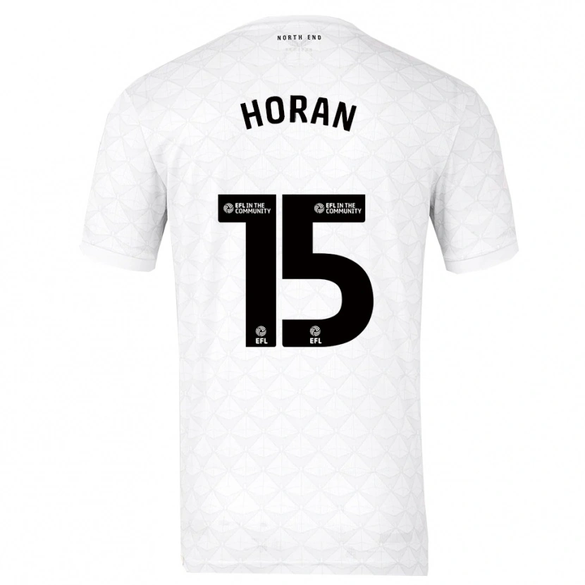 Danxen Bambino Maglia Ellis Horan #15 Bianco Rosso Kit Gara Home 2025/26 Maglietta