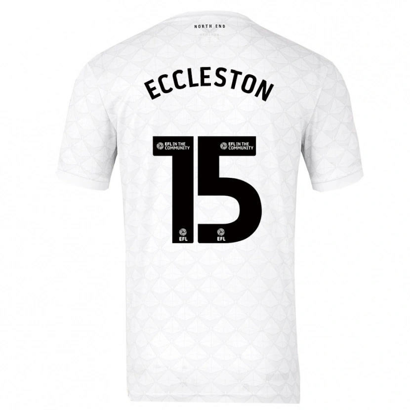 Danxen Bambino Maglia Ethan Eccleston #15 Bianco Rosso Kit Gara Home 2025/26 Maglietta