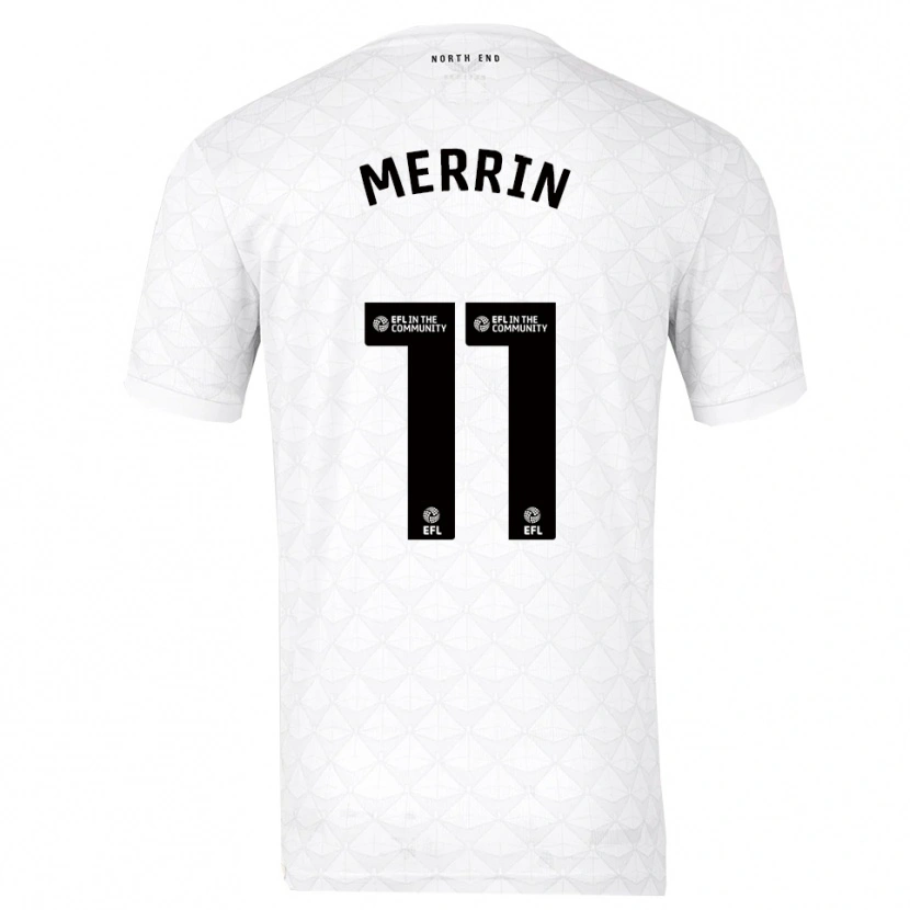 Danxen Bambino Maglia Laura Merrin #11 Bianco Rosso Kit Gara Home 2025/26 Maglietta