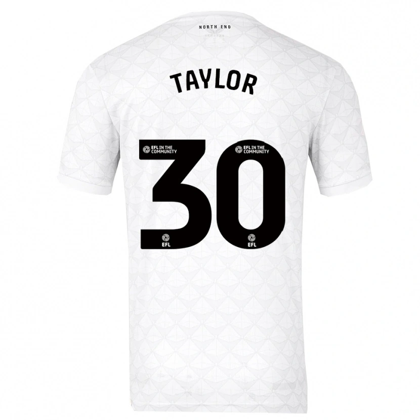 Danxen Bambino Maglia Kian Taylor #30 Bianco Rosso Kit Gara Home 2025/26 Maglietta