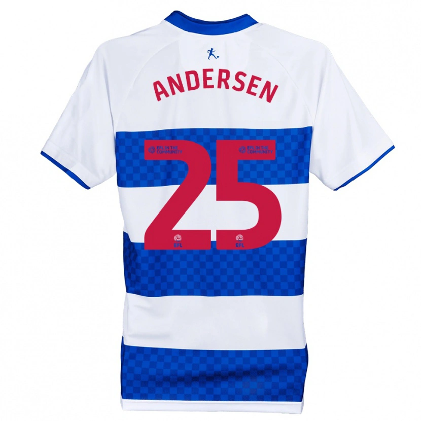 Danxen Bambino Maglia Lucas Andersen #25 Blu Bianco Kit Gara Home 2025/26 Maglietta