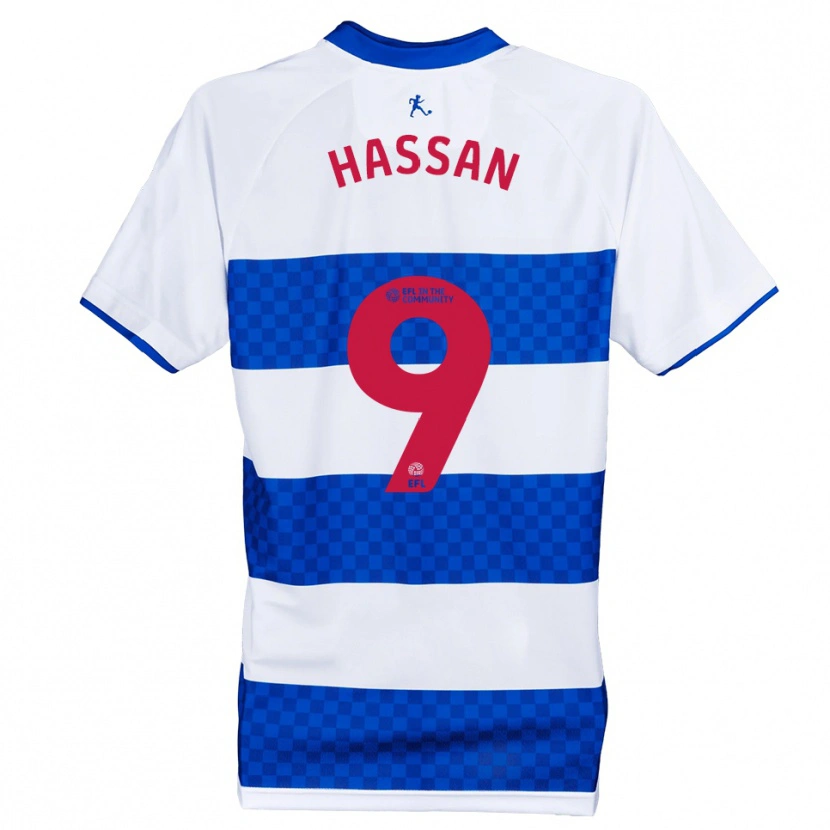 Danxen Bambino Maglia Ridwan Hassan #9 Blu Bianco Kit Gara Home 2025/26 Maglietta