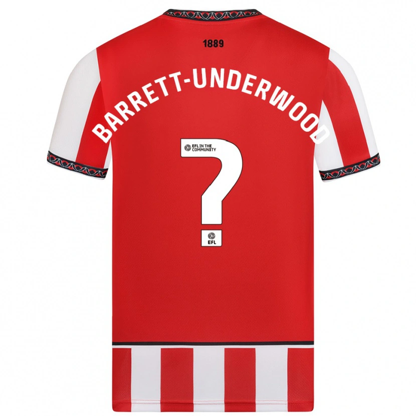 Danxen Bambino Maglia Keehan Barret-Underwood #0 Rosso Bianco Kit Gara Home 2025/26 Maglietta