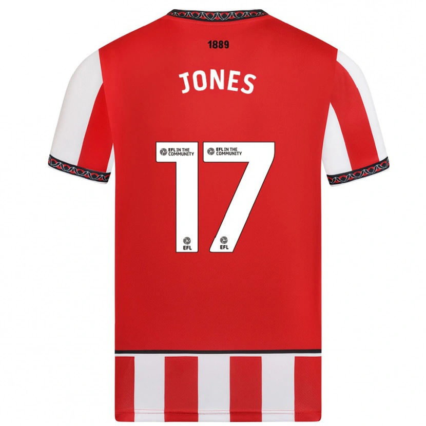 Danxen Bambino Maglia Frankie Jones #17 Rosso Bianco Kit Gara Home 2025/26 Maglietta