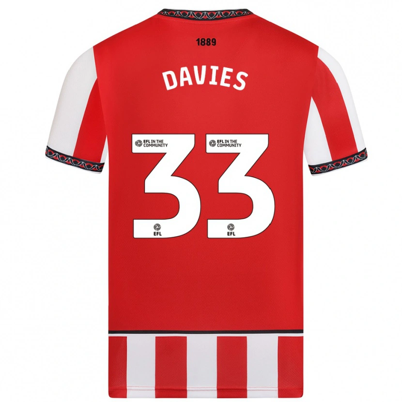 Danxen Bambino Maglia Bethan Davies #33 Rosso Bianco Kit Gara Home 2025/26 Maglietta