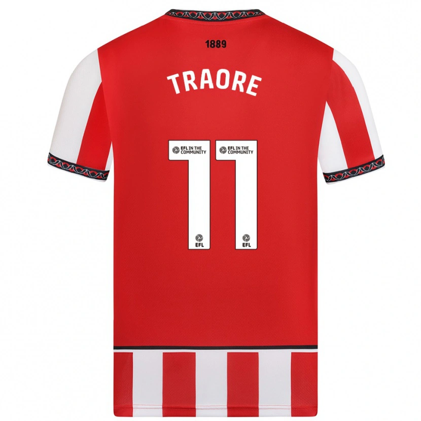 Danxen Bambino Maglia Bénie Traoré #11 Rosso Bianco Kit Gara Home 2025/26 Maglietta