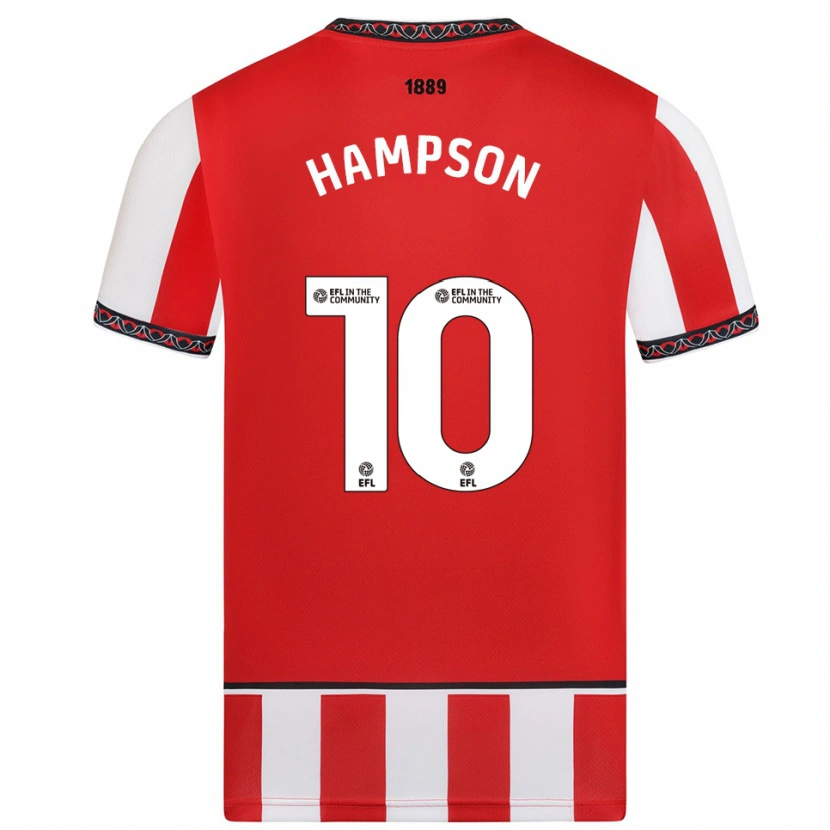 Danxen Bambino Maglia Owen Hampson #10 Rosso Bianco Kit Gara Home 2025/26 Maglietta