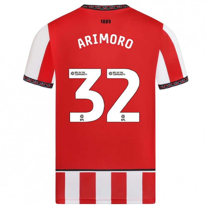 Danxen Bambino Maglia Juliet Khinde Adebowale-Arimoro #32 Rosso Bianco Kit Gara Home 2025/26 Maglietta