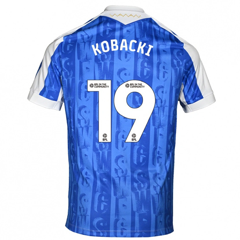 Danxen Bambino Maglia Olaf Kobacki #19 Blu Bianco Kit Gara Home 2025/26 Maglietta