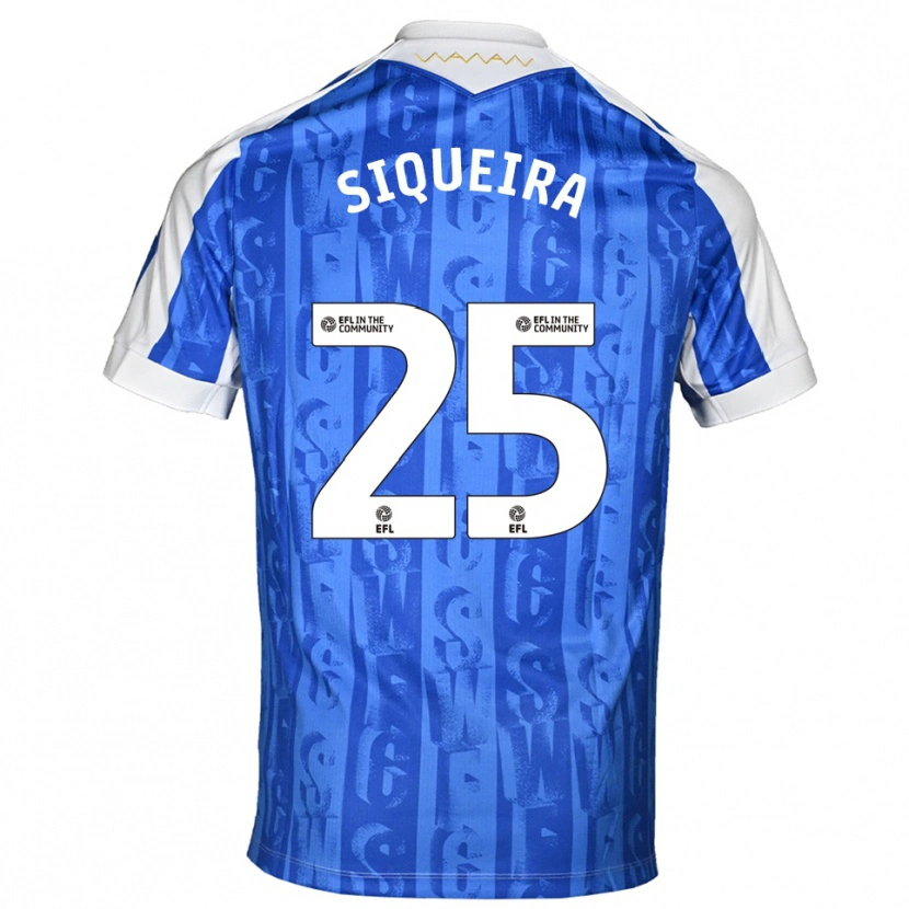 Danxen Bambino Maglia Guilherme Siqueira #25 Blu Bianco Kit Gara Home 2025/26 Maglietta