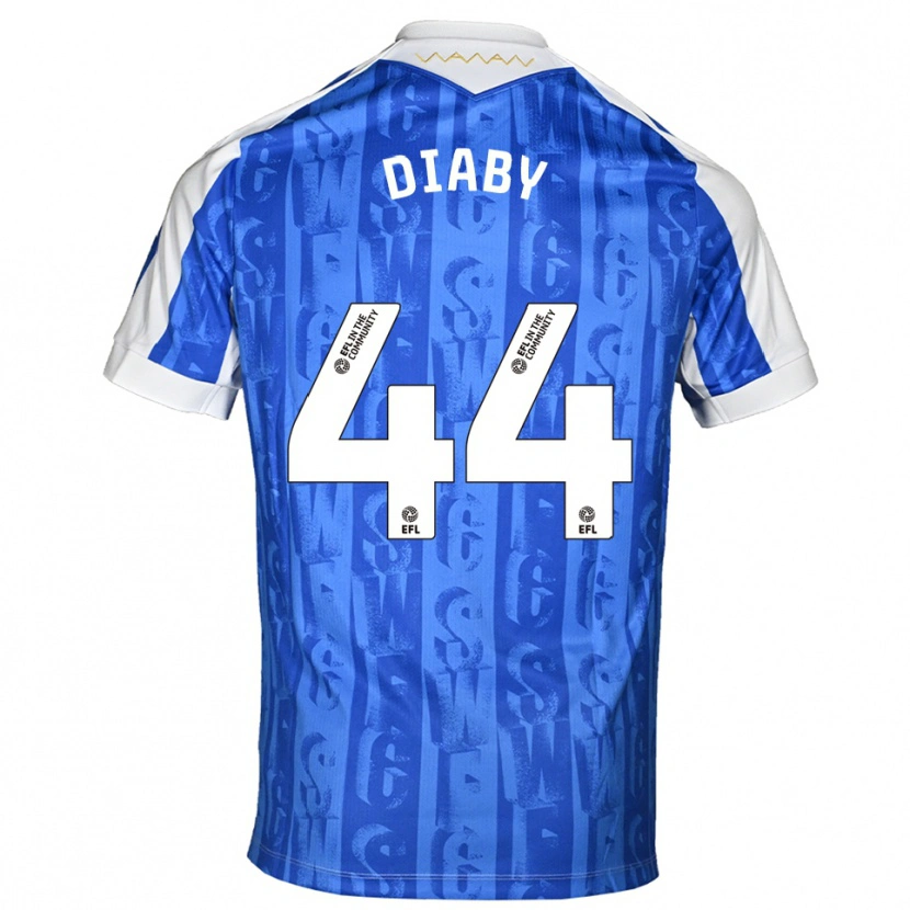Danxen Bambino Maglia Momo Diaby #44 Blu Bianco Kit Gara Home 2025/26 Maglietta