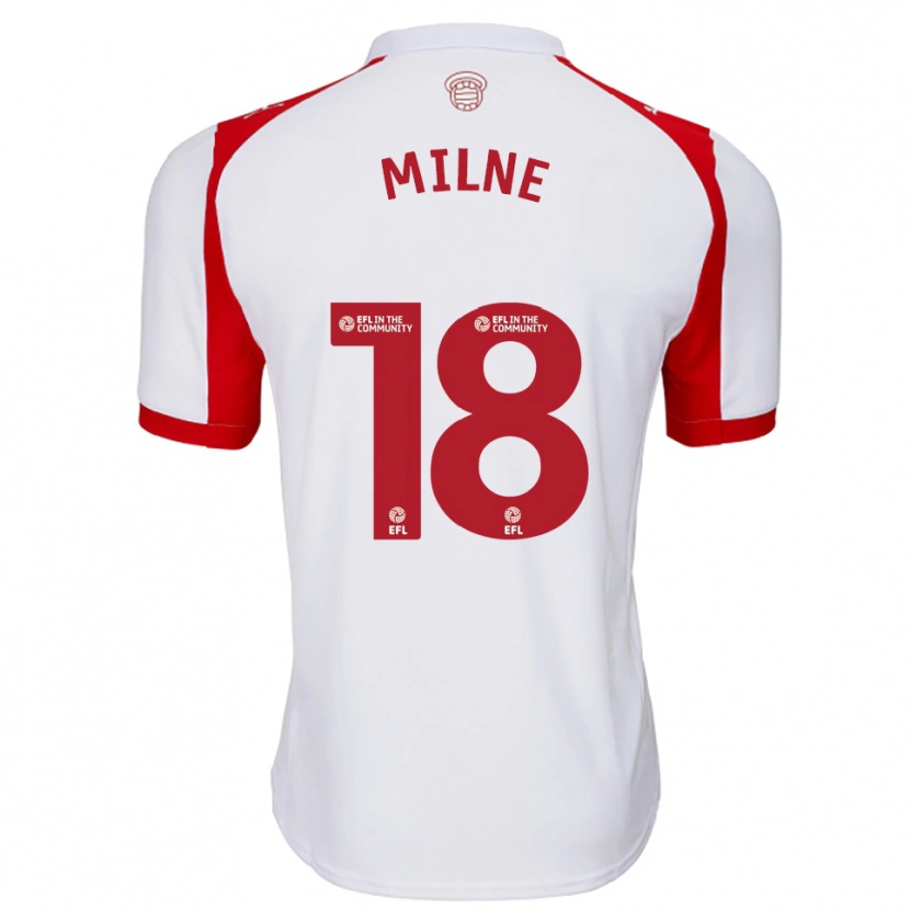 Danxen Bambino Maglia Isabel Milne #18 Bianco Rosso Kit Gara Home 2025/26 Maglietta