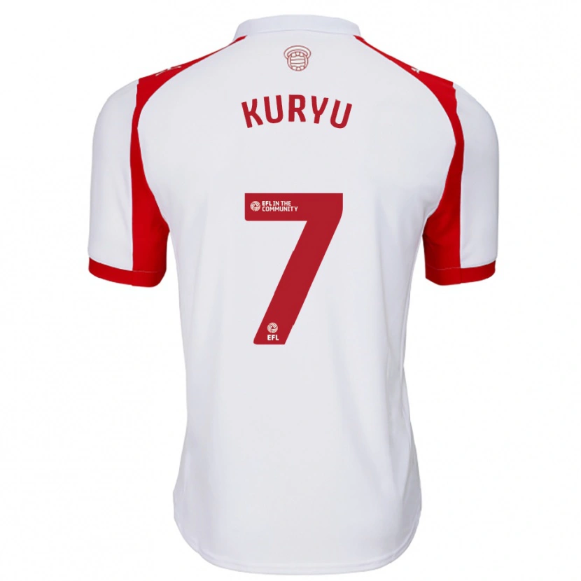 Danxen Bambino Maglia Kuryu Matsuki #7 Bianco Rosso Kit Gara Home 2025/26 Maglietta