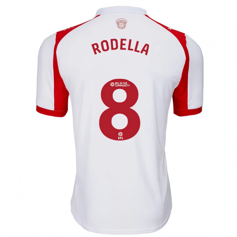 Danxen Bambino Maglia Leo Rodella #8 Bianco Rosso Kit Gara Home 2025/26 Maglietta