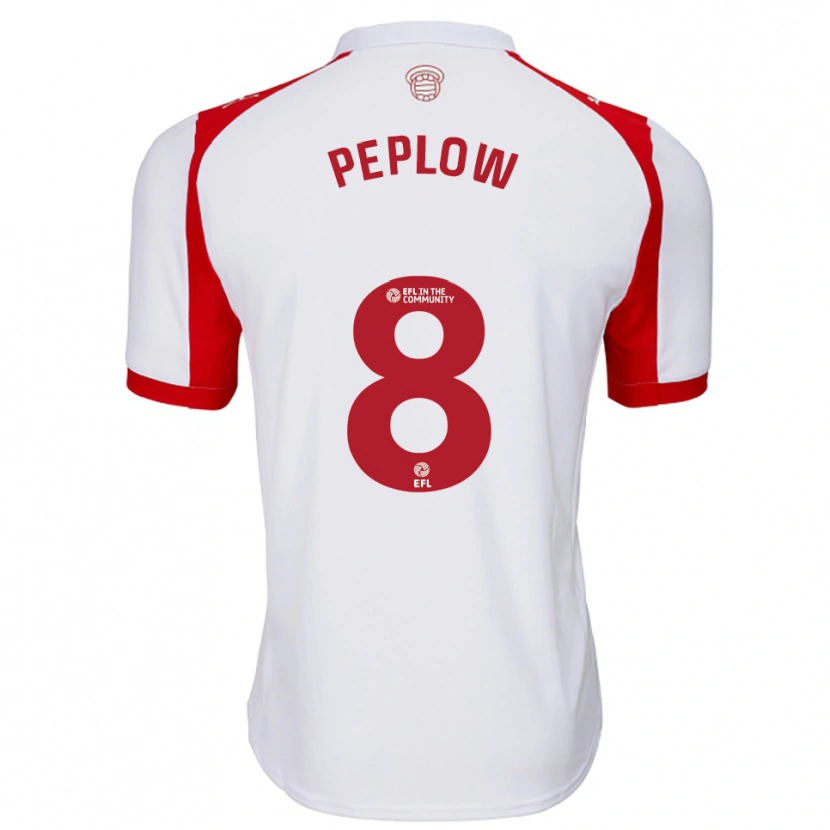 Danxen Bambino Maglia Chloe Peplow #8 Bianco Rosso Kit Gara Home 2025/26 Maglietta