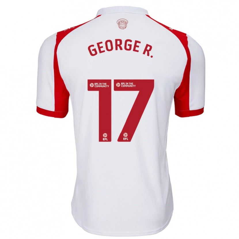 Danxen Bambino Maglia George Robinson #17 Bianco Rosso Kit Gara Home 2025/26 Maglietta