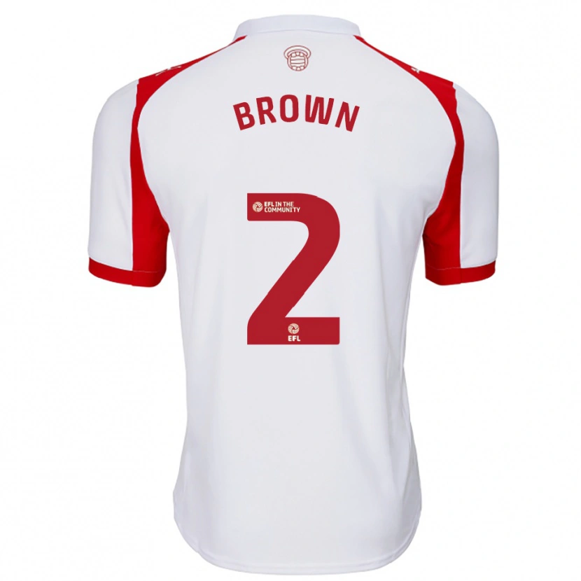 Danxen Bambino Maglia Rachel Brown #2 Bianco Rosso Kit Gara Home 2025/26 Maglietta