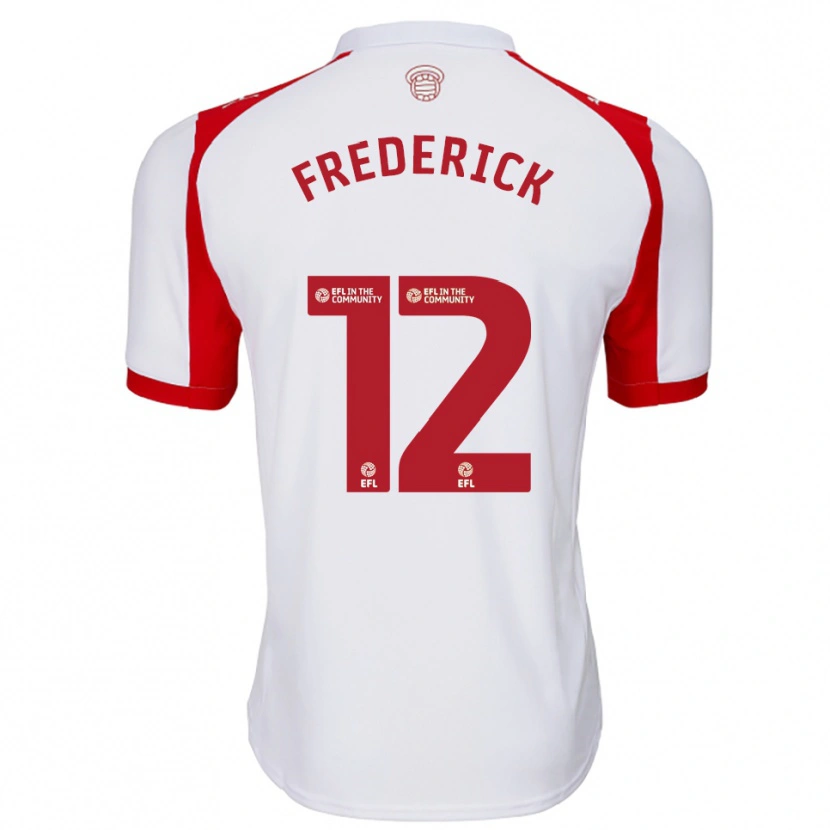 Danxen Bambino Maglia Cameron Frederick #12 Bianco Rosso Kit Gara Home 2025/26 Maglietta