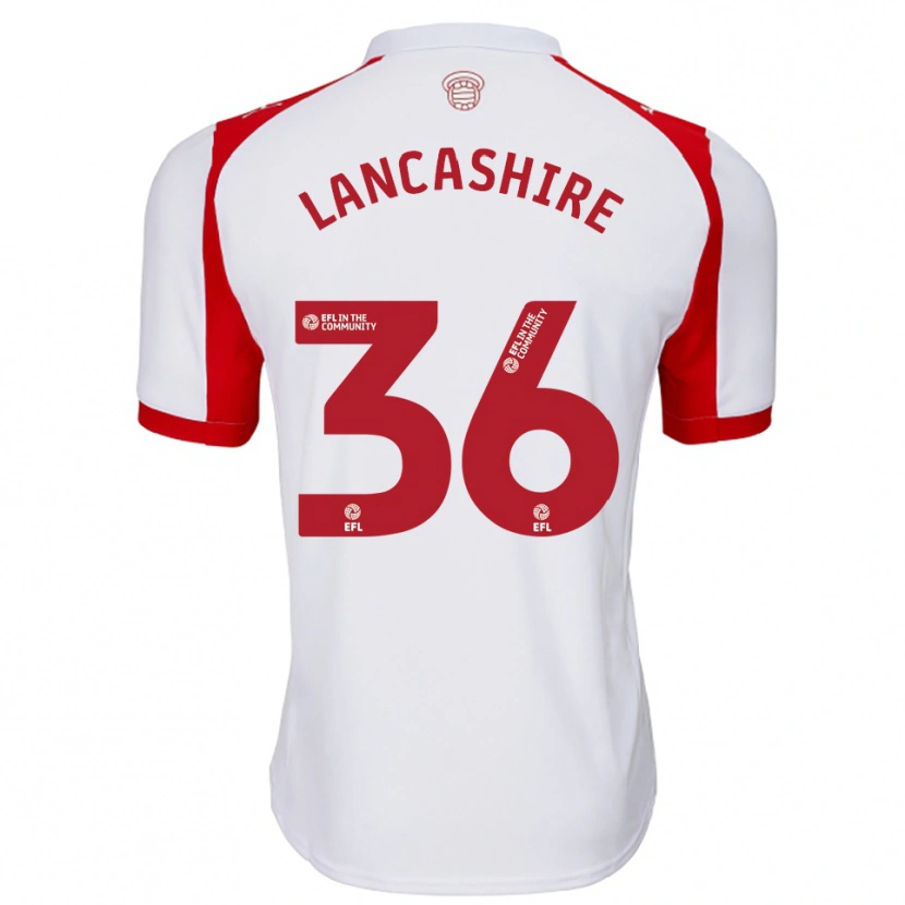 Danxen Bambino Maglia Olly Lancashire #36 Bianco Rosso Kit Gara Home 2025/26 Maglietta