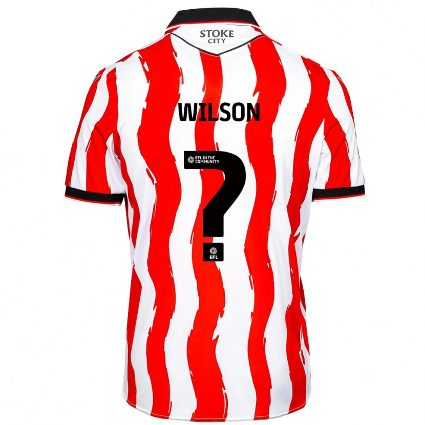 Danxen Bambino Maglia Luke Wilson #0 Bianco Rosso Kit Gara Home 2025/26 Maglietta