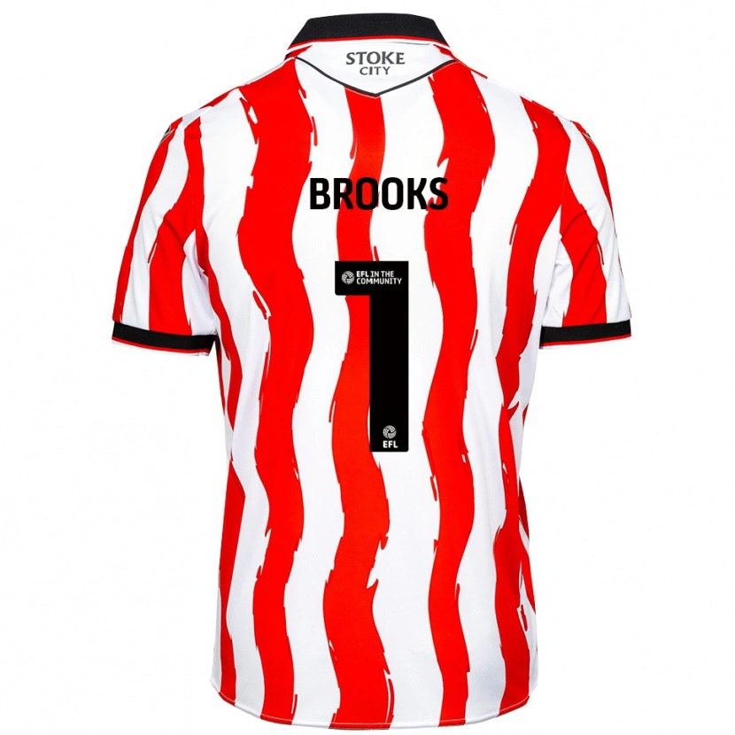 Danxen Bambino Maglia Alfie Brooks #1 Bianco Rosso Kit Gara Home 2025/26 Maglietta