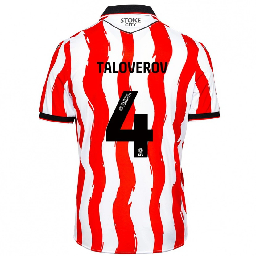 Danxen Bambino Maglia Maksym Taloverov #4 Bianco Rosso Kit Gara Home 2025/26 Maglietta