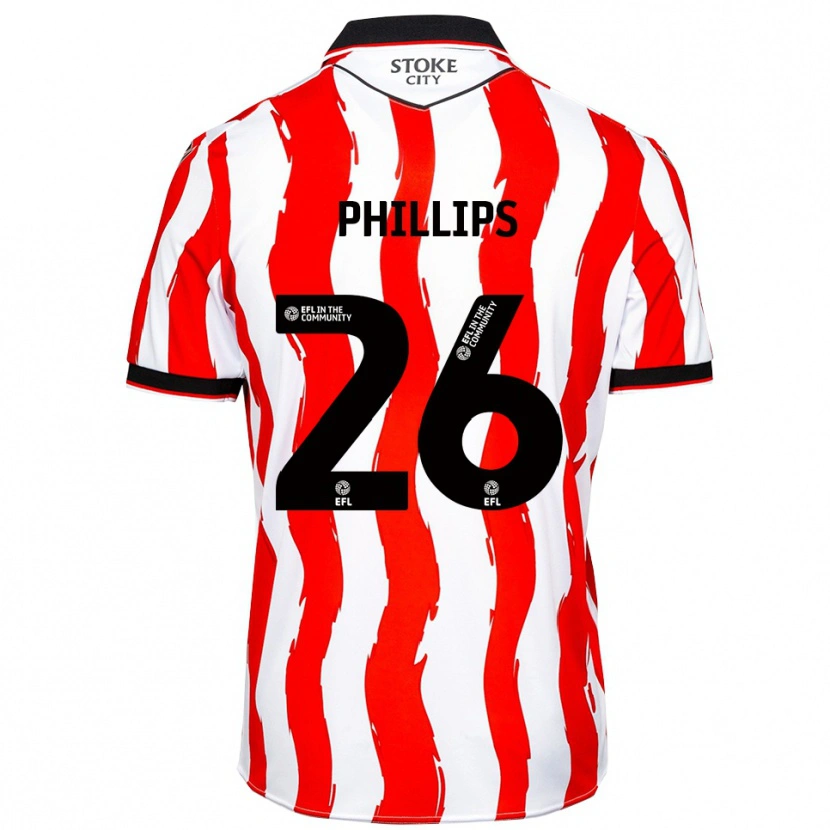 Danxen Bambino Maglia Ashley Phillips #26 Bianco Rosso Kit Gara Home 2025/26 Maglietta