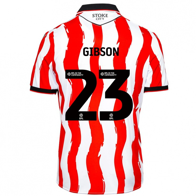 Danxen Bambino Maglia Ben Gibson #23 Bianco Rosso Kit Gara Home 2025/26 Maglietta