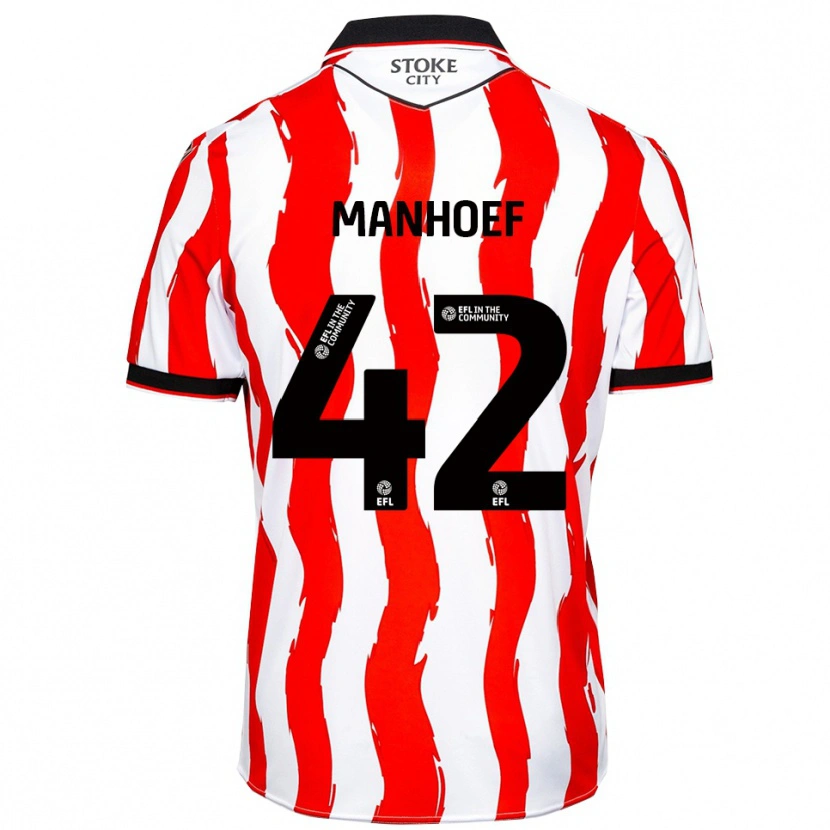 Danxen Bambino Maglia Million Manhoef #42 Bianco Rosso Kit Gara Home 2025/26 Maglietta