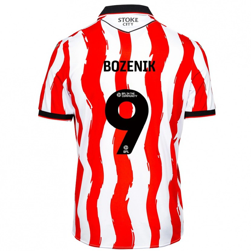 Danxen Bambino Maglia Róbert Boženík #9 Bianco Rosso Kit Gara Home 2025/26 Maglietta
