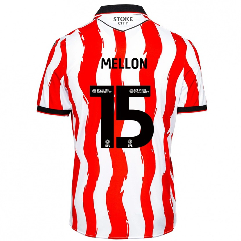 Danxen Bambino Maglia Luke Mellon #15 Bianco Rosso Kit Gara Home 2025/26 Maglietta