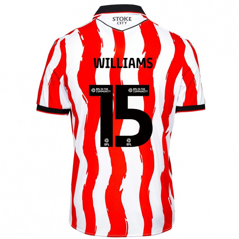 Danxen Bambino Maglia Lee Williams #15 Bianco Rosso Kit Gara Home 2025/26 Maglietta