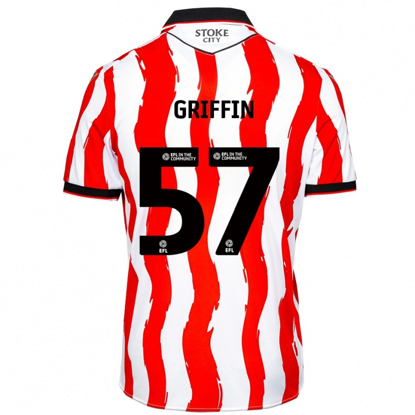 Danxen Bambino Maglia Jake Griffin #57 Bianco Rosso Kit Gara Home 2025/26 Maglietta