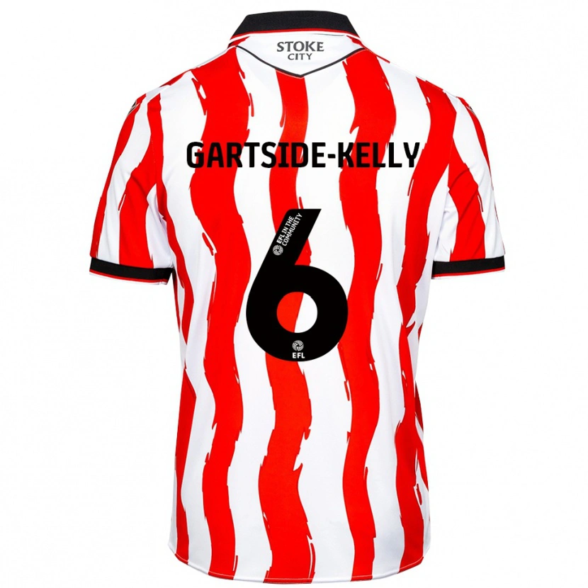 Danxen Bambino Maglia Gabriel Kelly #6 Bianco Rosso Kit Gara Home 2025/26 Maglietta