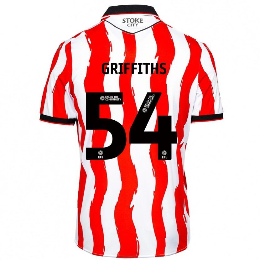 Danxen Bambino Maglia Jack Griffiths #54 Bianco Rosso Kit Gara Home 2025/26 Maglietta