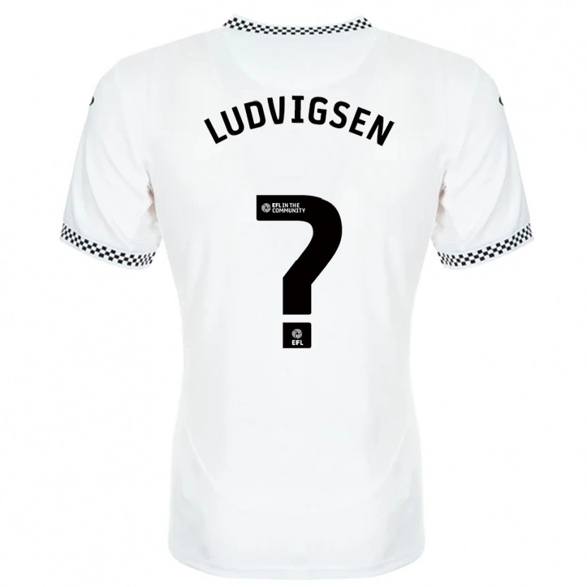 Danxen Bambino Maglia Kai Ludvigsen #0 Bianco Arancione Kit Gara Home 2025/26 Maglietta