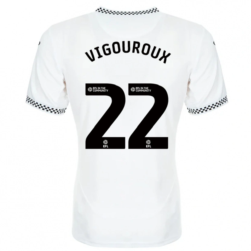 Danxen Bambino Maglia Lawrence Vigouroux #22 Bianco Arancione Kit Gara Home 2025/26 Maglietta