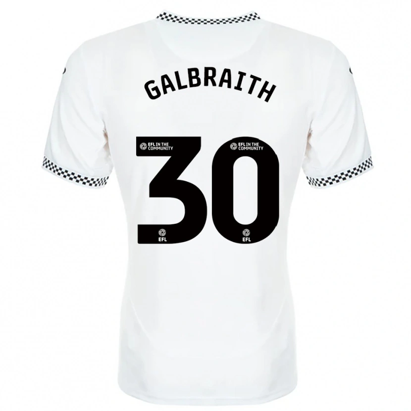 Danxen Bambino Maglia Ethan Galbraith #30 Bianco Arancione Kit Gara Home 2025/26 Maglietta