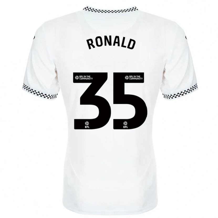 Danxen Bambino Maglia Ronald #35 Bianco Arancione Kit Gara Home 2025/26 Maglietta