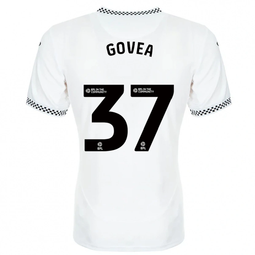 Danxen Bambino Maglia Aimar Govea #37 Bianco Arancione Kit Gara Home 2025/26 Maglietta