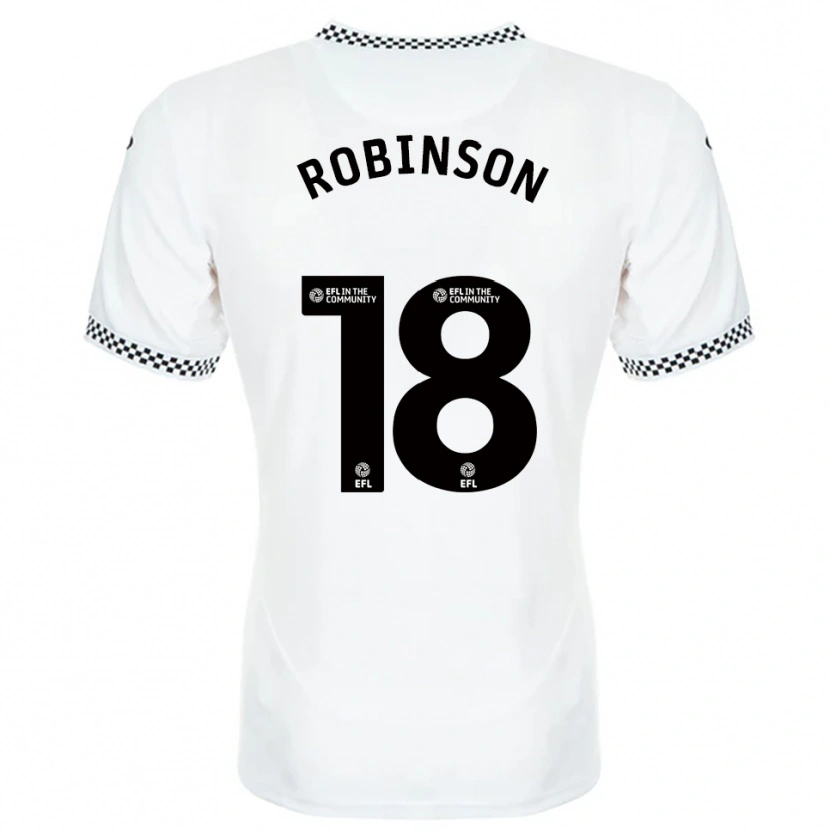Danxen Bambino Maglia Milo Robinson #18 Bianco Arancione Kit Gara Home 2025/26 Maglietta