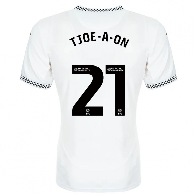Danxen Bambino Maglia Nathan Tjoe-A-On #21 Bianco Arancione Kit Gara Home 2025/26 Maglietta