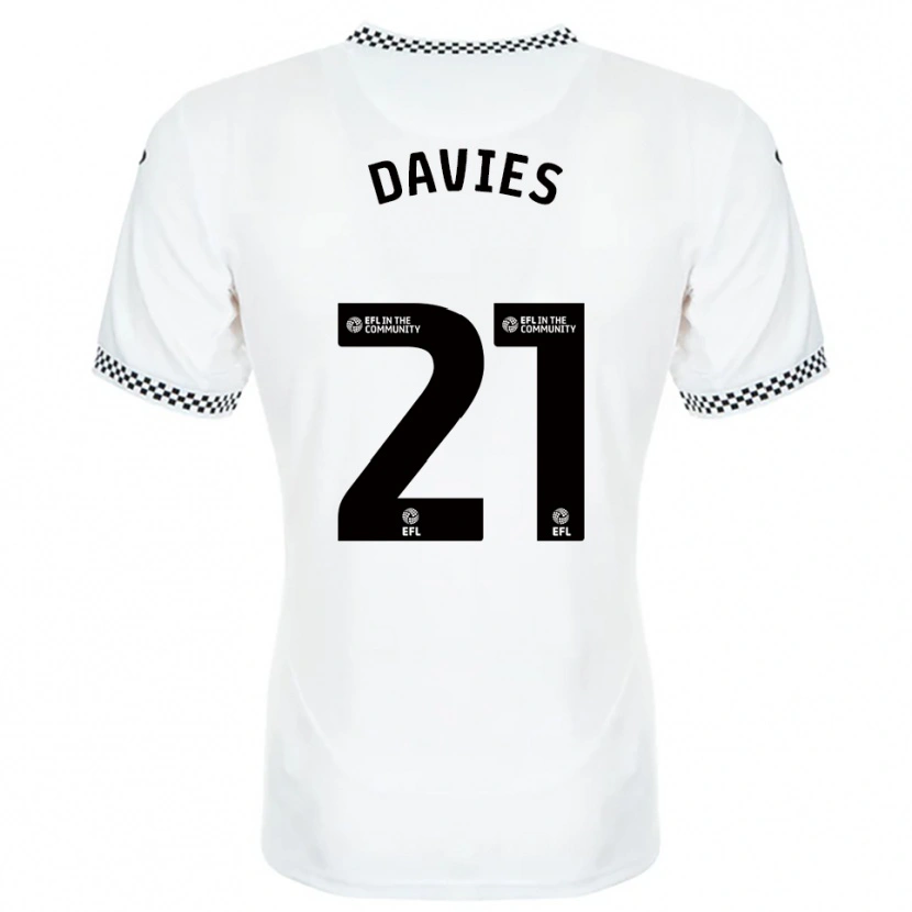 Danxen Bambino Maglia Laura Davies #21 Bianco Arancione Kit Gara Home 2025/26 Maglietta
