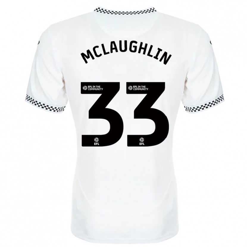 Danxen Bambino Maglia Jon Mclaughlin #33 Bianco Arancione Kit Gara Home 2025/26 Maglietta